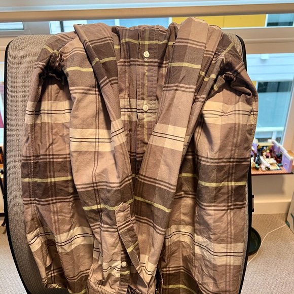 Brooks Brothers 1818 Black Fleece Worn Dress Shirt in Multicolored Plaid - Picture 4 of 4